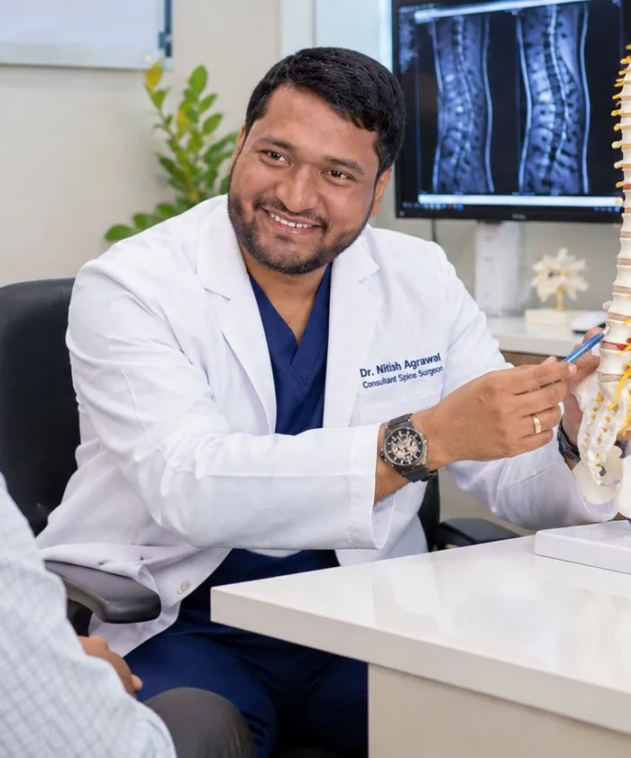 Dr. Nitish Agarwal with a patient